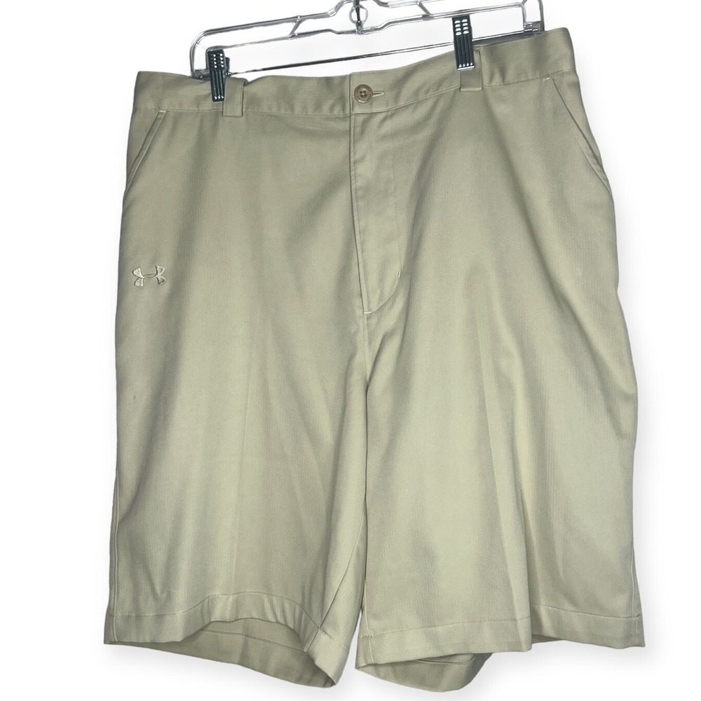 Under‎ Armour Men's Chino Shorts Size 38 Beige Active Performance Lightweight